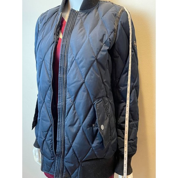 Michael Kors Womens Jacket Goose Down Insulated Quilted Full Zip Up Blue Size XS - Picture 4 of 11